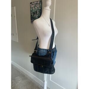 fossil leather crossbody messenger bag